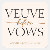 ヴェーヴウィーヴウズタンブラウンブライダルシャワー スクエアシール (正面)