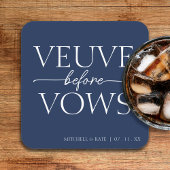 ヴェーヴウィーヴズネイビーブルー&ホワイトブライダルシャワー スクエアペーパーコースター