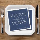 ヴェーヴウィーヴズネイビーブルー&ホワイトブライダルシャワー スタンダードカクテルナプキン