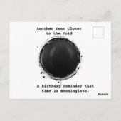 ヴォイドにまた一年近づいた - 皮肉 ポストカード (裏面)