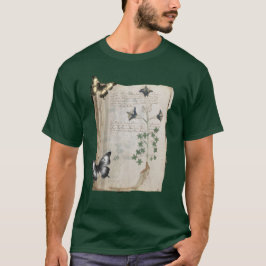 ヴォイニッチ手稿 変更ページ Butterfly Botanic Tシャツ