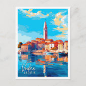 ヴォダイスクロアチアヴィンテージ旅行イラストレーション ポストカード (正面)
