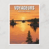 ヴォヤゲアーズナショナルパークミネソタトラベルサンセット ポストカード (正面)