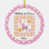 ヴォリーベイビー初めてのクリスマスピンクオーナメント セラミックオーナメント (正面)