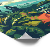 ヴォルカノナショナルパークルワンダトラベルアートヴィンテージ ポスター (角)