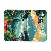 ヴォルカノナショナルパークルワンダトラベルアートヴィンテージ マグネット (横)