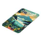 ヴォルカノナショナルパークルワンダトラベルアートヴィンテージ マグネット (左側)