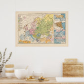 ヴォルケルカルト・フォン・ヨーロッパ，ヨーロッパの地図 ポスター (キッチン)
