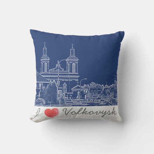 ヴォルコビスクベラルーシ建築大聖堂が大好き クッション (正面)