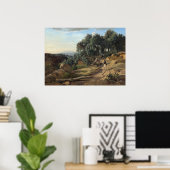 ヴォルテラ付近のビュー – Jean-Baptiste-Corotファインアート ポスター (ホームオフィス)