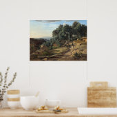 ヴォルテラ付近のビュー – Jean-Baptiste-Corotファインアート ポスター (キッチン)