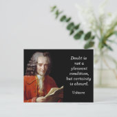 ヴォルテール引用文 – ポストカード (スタンド正面)