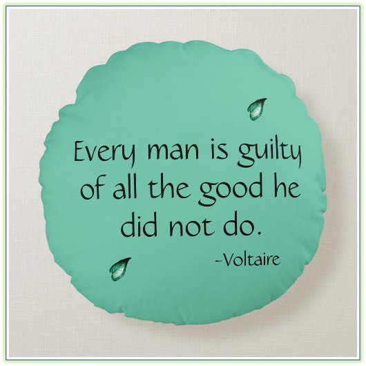 ヴォルテール感動的引用文 ラウンドクッション