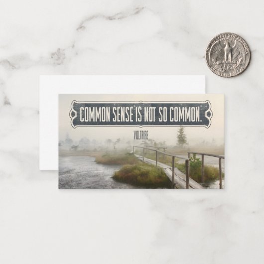 ヴォルテール感動的引用文「常識」 ノートカード (正面/裏面インサイチュ)
