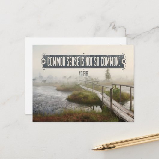 ヴォルテール感動的引用文「常識」 ポストカード (正面/裏面インサイチュ)