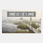 ヴォルテール感動的引用文「常識」 長方形シール (正面)