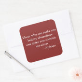 ヴォルテール警告引用文 スクエアシール (封筒)