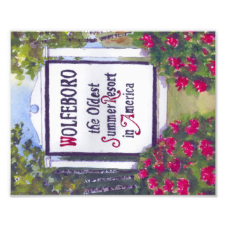 ヴォルフェボロニューハンプシャーウェルカムサイン フォトプリント           