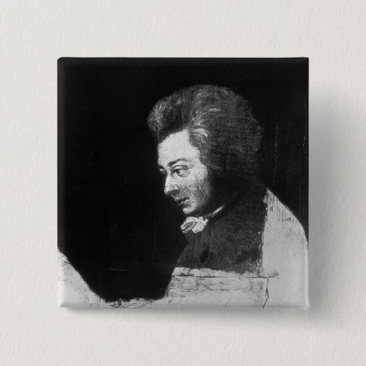 ヴォルフガング・アマデウス・モーツァルトの未完成のポートレート 缶バッジ (正面)