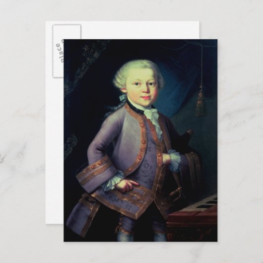 ヴォルフガング・アマデウス・モーツァルト, 1763 ポストカード (正面/裏面)