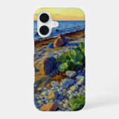 ヴォルムシ島の海岸の夕景 iPhone 16ケース (裏面)