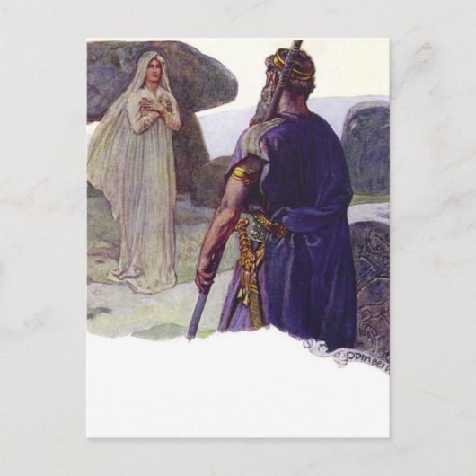 ヴォルヴァの前のオーディン ポストカード (正面)