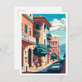 ヴォロスギリシャ旅行ヴィンテージイラストレーション ポストカード (正面/裏面)