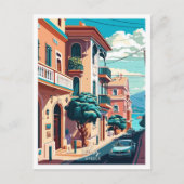 ヴォロスギリシャ旅行ヴィンテージイラストレーション ポストカード (正面)