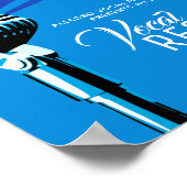 ヴォーカル・リサイタルクラシックマイク音楽ブルーポスター ポスター (角)