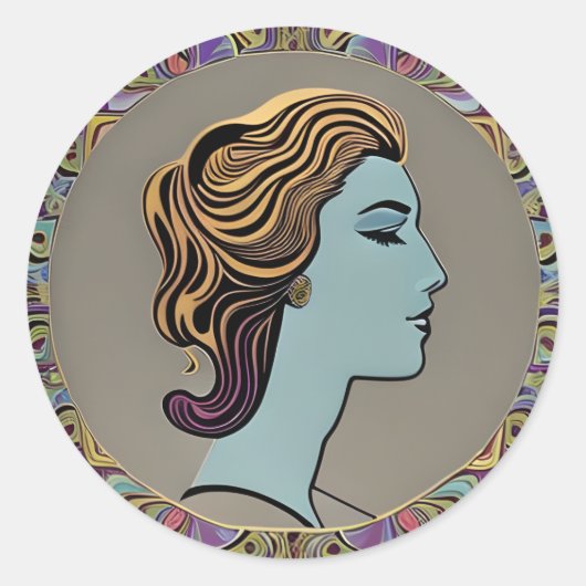 ヴォーグレディーステッカーv2 ラウンドシール (正面)