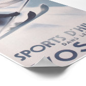 ヴォージュフランスレトロヴィンテージスキー旅行ポスター ポスター (角)