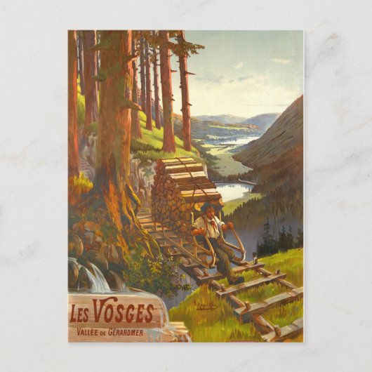 ヴォージュ山脈、木造ブリッジ、フランス ポストカード (正面)
