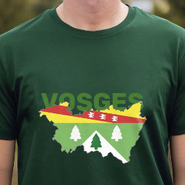 ヴォージュ州の紋章入り地図 Tシャツ