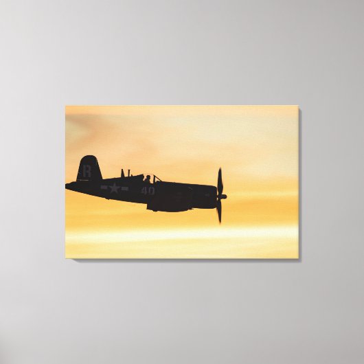 ヴォート F4U コルセア戦闘機 キャンバスプリント (正面)