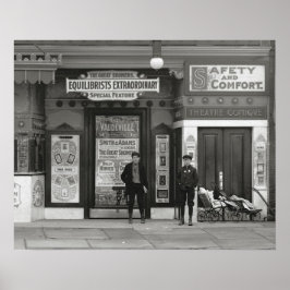 ヴォードヴィル劇場、1910年。ヴィンテージ写真 ポスター
