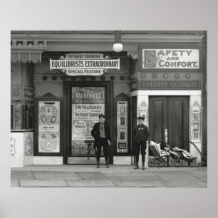 ヴォードヴィル劇場、1910年。ヴィンテージ写真 ポスター