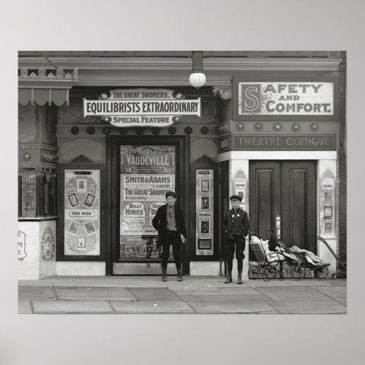 ヴォードヴィル劇場、1910年。ヴィンテージ写真 ポスター (正面)