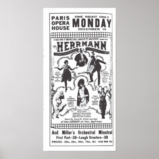 ヴォードヴィル1919ヴィンテージ新聞広告ポスター ポスター (正面)