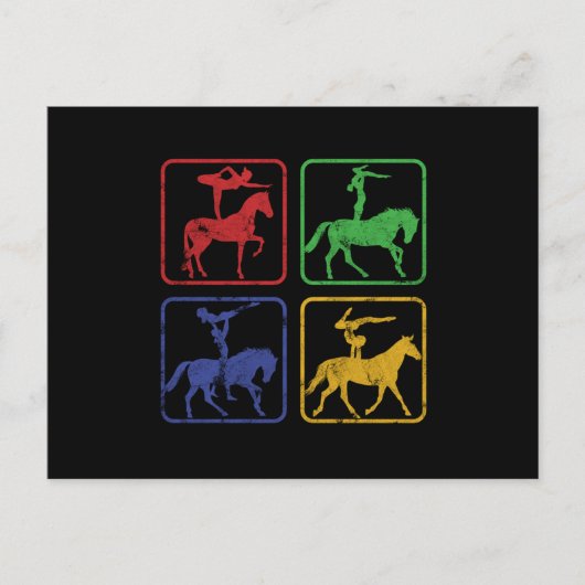 ヴォールティングヴィンテージ体操馬アクロバットギフト ポストカード (正面)