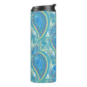 ヴカスタムィオレットライムグリーンペイズリーフラワーズアートモチーフ タンブラー (回転左)