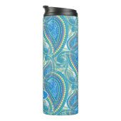 ヴカスタムィオレットライムグリーンペイズリーフラワーズアートモチーフ タンブラー (回転右)