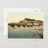 ヴュルツブルクの要塞と古橋、ババリア、ドイツ ビ ポストカード (正面/裏面)