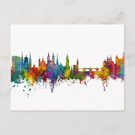 ヴュルツブルクドイツスカイライン ポストカード (正面)