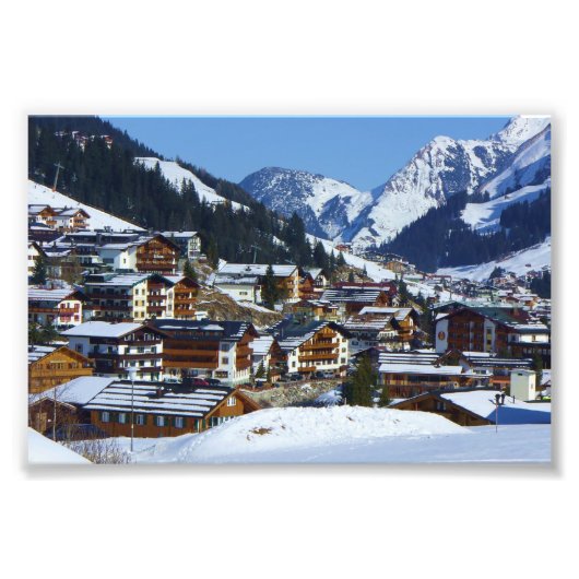 ヴラールベルグのオーストリアのスキーリゾートリーチ フォトプリント            (正面)