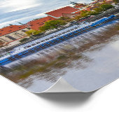 ヴルタヴァ川からのオールドタウンプラハの眺め ポスター (角)