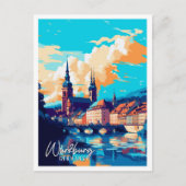 ヴルツブルクドイツのヴィンテージ旅行イラストレーション ポストカード (正面)