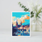 ヴルツブルクドイツのヴィンテージ旅行イラストレーション ポストカード (スタンド正面)