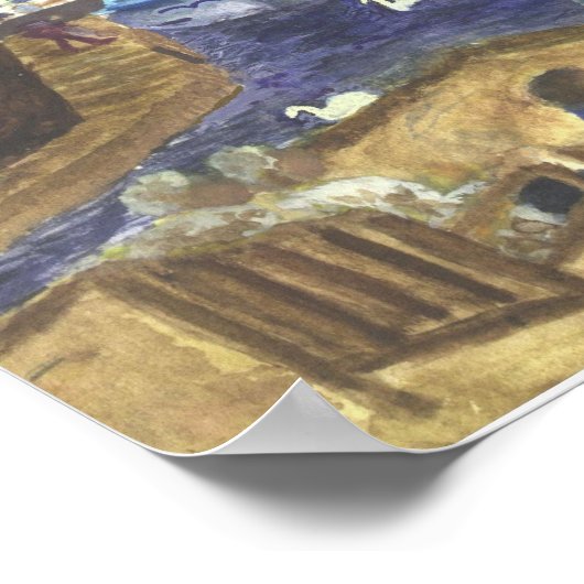 ヴロックスハムブリッジノーフォークブロードスからの眺め ポスター (角)