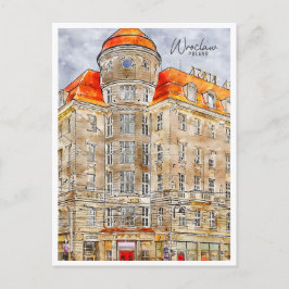 ヴロツワポーランドのヴィンテージ旅行水の色はがき ポストカード