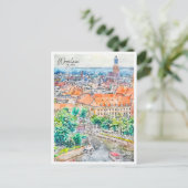 ヴロツワポーランドのヴィンテージ旅行水の色 ポストカード (スタンド正面)